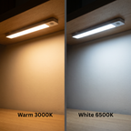 Nook Light bar compared in warm 3000K and cool white 6500K
